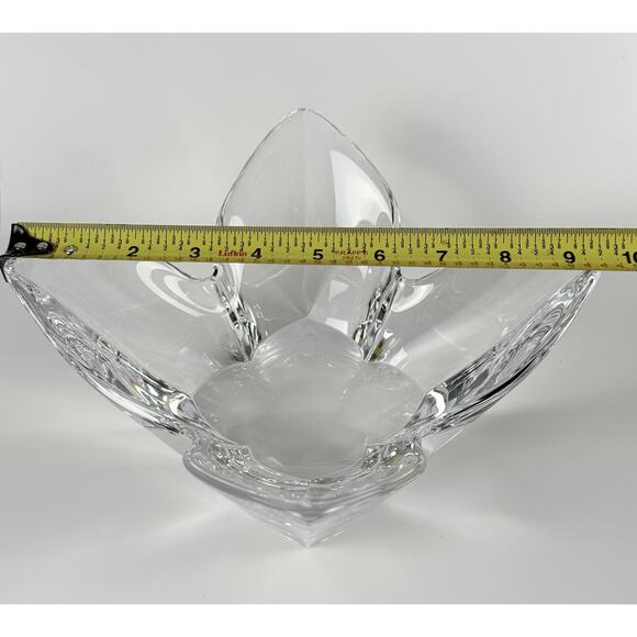 Orrefors Sweden Crystal Lotus Bowl Signed LH 1561/11 Lars Hellsten 9.5” MCM VTG - Picture 11 of 12